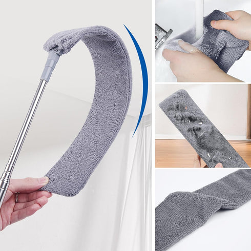 4 Pcs Dusters for Cleaning, 2 in 1 Microfiber Dusters and Retractable Gap Dust Cleaner with 1 Microfiber Dusting Cloths Long Handle 30-100 Inches ...